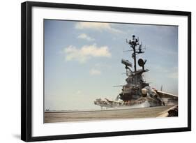 US Navy A-7 Corsair Jet Airplanes Launching from Carrier-null-Framed Photographic Print