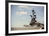 US Navy A-7 Corsair Jet Airplanes Launching from Carrier-null-Framed Photographic Print