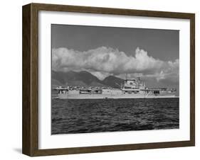 US Navy Aircraft Carrier "Enterprise" During Maneuvers in Hawaii-Carl Mydans-Framed Photographic Print