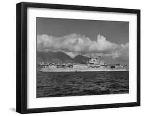 US Navy Aircraft Carrier "Enterprise" During Maneuvers in Hawaii-Carl Mydans-Framed Photographic Print