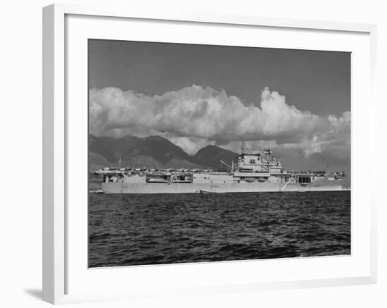 US Navy Aircraft Carrier "Enterprise" During Maneuvers in Hawaii-Carl Mydans-Framed Photographic Print