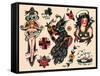 US Navy and Sailor Tattoos, Authentic Vintage Tatooo Flash by Norman Collins, aka, Sailor Jerry-Piddix-Framed Stretched Canvas