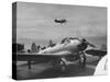 US Navy Bombers Sitting on Deck of Aircraft Carrier-null-Stretched Canvas