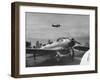 US Navy Bombers Sitting on Deck of Aircraft Carrier-null-Framed Photographic Print