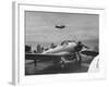 US Navy Bombers Sitting on Deck of Aircraft Carrier-null-Framed Photographic Print