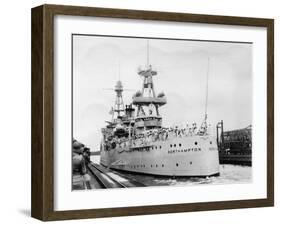 Us Navy Cruiser USS Northampton (Ca-2), Panama Canal, Panama, 1931-null-Framed Photographic Print