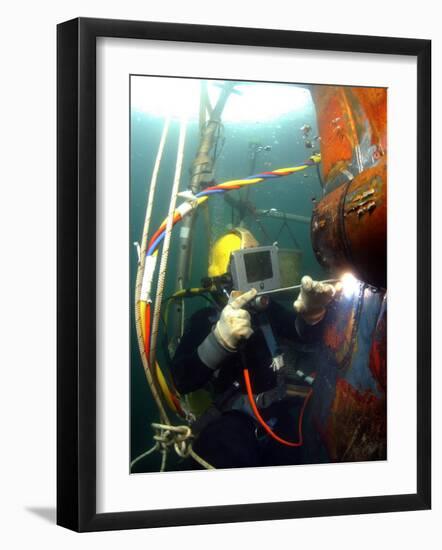 US Navy Diver-Stocktrek Images-Framed Photographic Print