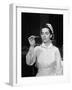 US Navy Nurse in Uniform Reading a Thermometer-null-Framed Photographic Print