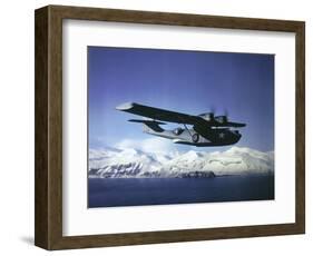 Us Navy Pby Catalina Bomber in Flight-null-Framed Photographic Print