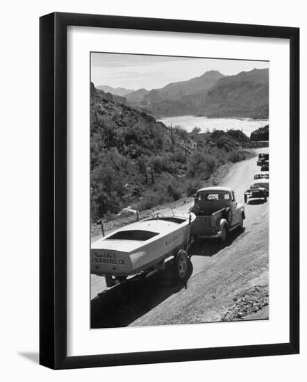 US Navy Personnel and Civilians Go Boating on Canyon Lake-Ed Clark-Framed Photographic Print