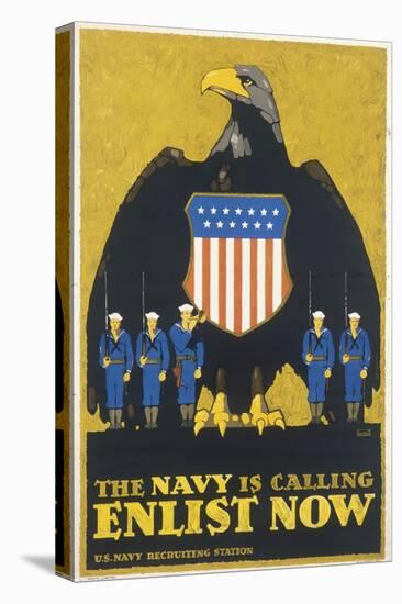 Us Navy Poster, WWI-null-Stretched Canvas