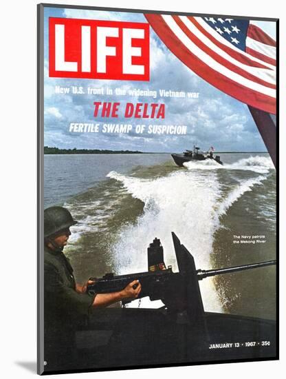 US Navy Presence on Mekong River During Vietnam War, January 13, 1967-Larry Burrows-Mounted Photographic Print