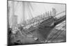 Us Navy Sailors on the Newport Training Ship Lined Up on Bowsprit-null-Mounted Art Print