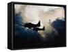 US Navy SBD Dauntless Dive Bombers in Flight-null-Framed Stretched Canvas