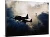 US Navy SBD Dauntless Dive Bombers in Flight-null-Stretched Canvas