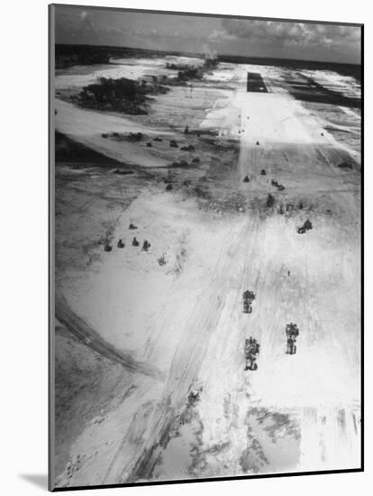 US Navy Seabees Building Runways During Creation of an Air Base-J^ R^ Eyerman-Mounted Photographic Print