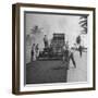 US Navy Seabees Spreading Asphalt During Creation of Air Base-J^ R^ Eyerman-Framed Photographic Print