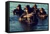 US Navy SEAL Team Emerges from Water During Warfare Training, Dec. 1, 1986-null-Framed Stretched Canvas
