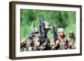 US Navy SEALs in Warfare Training, Aug. 1, 1987-null-Framed Photo