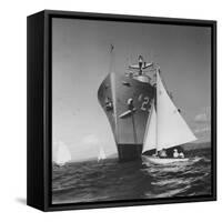 US Navy Supply Ship Anchored in Guantanamo Bay-Hank Walker-Framed Stretched Canvas