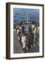 US Navy View - Gun Crew in Victory Formation-Lantern Press-Framed Art Print