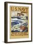 US Navy Vintage Poster - Help Your Country-Lantern Press-Framed Art Print