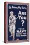 US Navy Vintage Poster - I'm Doing My Duty-Lantern Press-Stretched Canvas