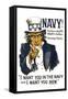 US Navy Vintage Poster - I Want YOU in the Navy-Lantern Press-Framed Stretched Canvas