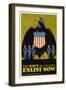 US Navy Vintage Poster - the Navy Is Calling-Lantern Press-Framed Art Print