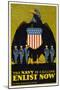 US Navy Vintage Poster - the Navy Is Calling-Lantern Press-Mounted Art Print