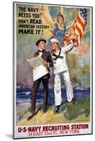 US Navy Vintage Poster - the Navy Needs You-Lantern Press-Mounted Art Print