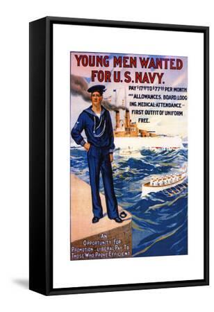 Vintage US Poster Valiant Spirin Enlist Join the Navy