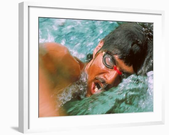 US Olympic Team Swimmer Mark Spitz in Training for Munich Summer Olympics-null-Framed Premium Photographic Print