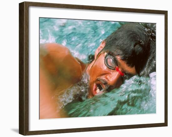 US Olympic Team Swimmer Mark Spitz in Training for Munich Summer Olympics-null-Framed Premium Photographic Print