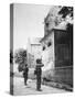 Us Paratrooper Fires into Church Steeple at Sainte Mere Eglise to Clear Enemy Sniper, 6th June 1944-null-Stretched Canvas
