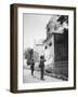 Us Paratrooper Fires into Church Steeple at Sainte Mere Eglise to Clear Enemy Sniper, 6th June 1944-null-Framed Photographic Print