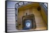 Us, Pennsylvania, Franklin Institute, Staircase and Foucaults Pendulum-Walter Bibikow-Framed Stretched Canvas