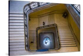 Us, Pennsylvania, Franklin Institute, Staircase and Foucaults Pendulum-Walter Bibikow-Stretched Canvas