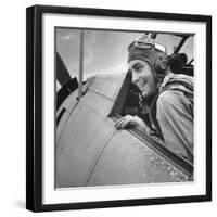 US Pilot at Midway Naval Base-Frank Scherschel-Framed Premium Photographic Print