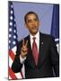 US President Barack Obama Speaking at a Media Conference at the NATO Summit in Strasbourg, France-null-Mounted Photographic Print