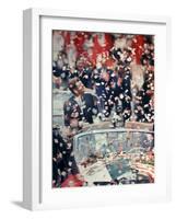 US President John F. Kennedy Receiving a Ticker Tape Parade During a State Visit to Mexico-John Dominis-Framed Photographic Print