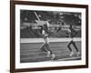 US Rafer Johnson and Nat. China Yang Chuan Kwang During Running Event at Olympics-null-Framed Premium Photographic Print