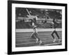 US Rafer Johnson and Nat. China Yang Chuan Kwang During Running Event at Olympics-null-Framed Premium Photographic Print