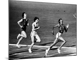 US Runner Wilma Rudolph Winning Women's 100 Meter Race at Olympics-Mark Kauffman-Mounted Premium Photographic Print