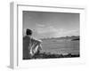 US Sailor Watching Navy Vessels on the Horizon-Carl Mydans-Framed Photographic Print