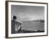 US Sailor Watching Navy Vessels on the Horizon-Carl Mydans-Framed Photographic Print