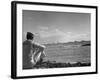 US Sailor Watching Navy Vessels on the Horizon-Carl Mydans-Framed Photographic Print