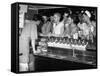 US Sailors Crowding around the Soda Fountain Aboard a Battleship-Carl Mydans-Framed Stretched Canvas