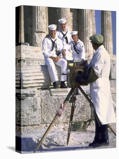 US Sailors Taking Photo at Greek Ruins-John Dominis-Stretched Canvas
