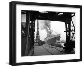 US Ships Arriving at Southampton after Making Record Breaking Maiden Voyage-null-Framed Photographic Print